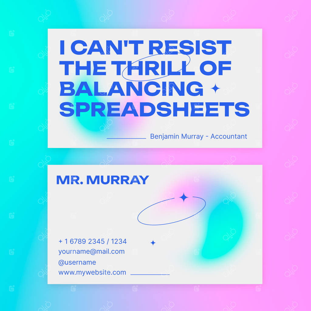 قالب کارت ویزیت با طرح گرادیان رنگارنگ