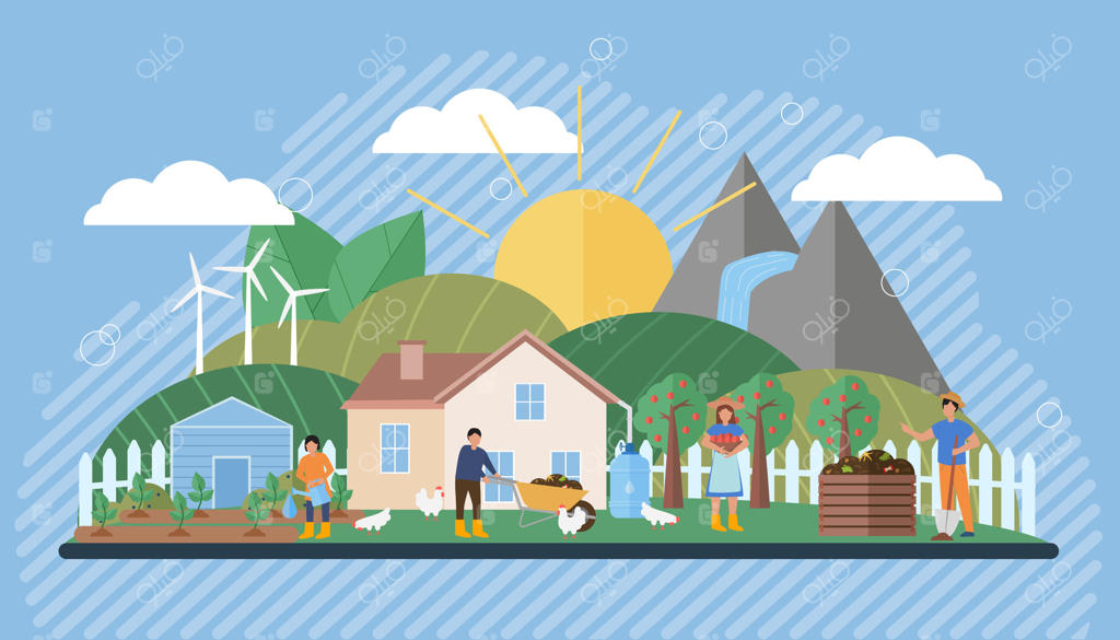 خانواده در حال برنامه‌ریزی برای یک باغ هستند. زن و شوهر باغبان. محصولات سازگار با محیط زیست. کشاورزی.