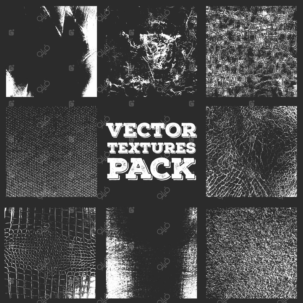 پکیج ۸ تایی بنر با تکسچر دیوار سیاه و سفید و استایل شلوغ