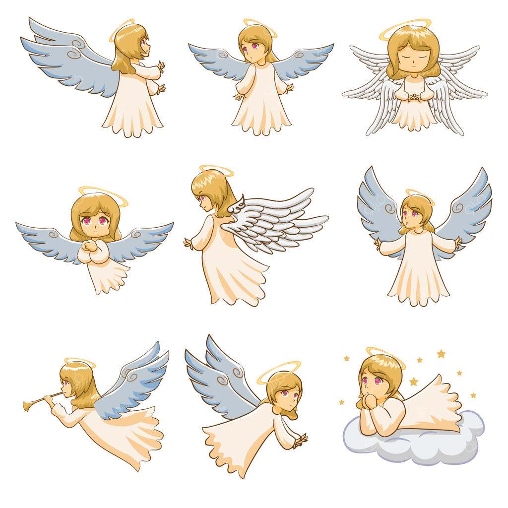مجموعه آیکون کارتونی فرشته
