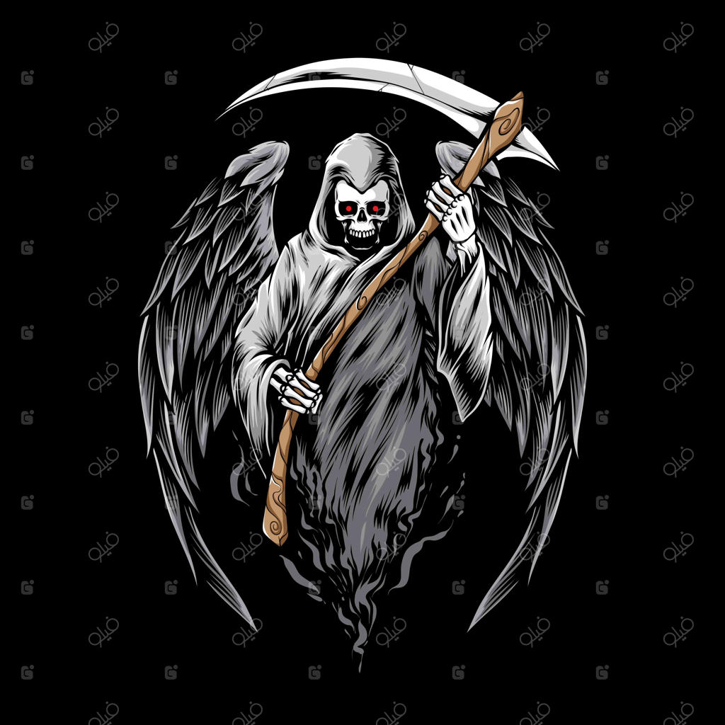 جمجمه‌ دروگر با داس در دست