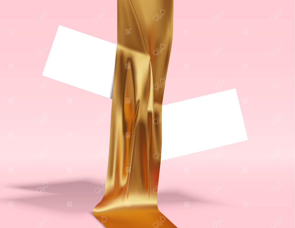 تصویرسازی کارت ویزیت سه‌بعدی واقع‌گرایانه با طرح طلایی پاستلی