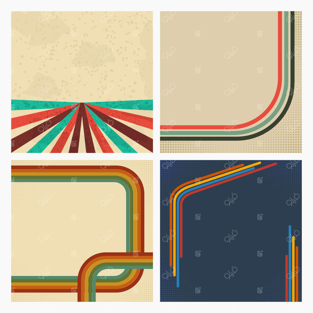 مجموعه پس‌زمینه‌های قابل ویرایش با سبک رترو