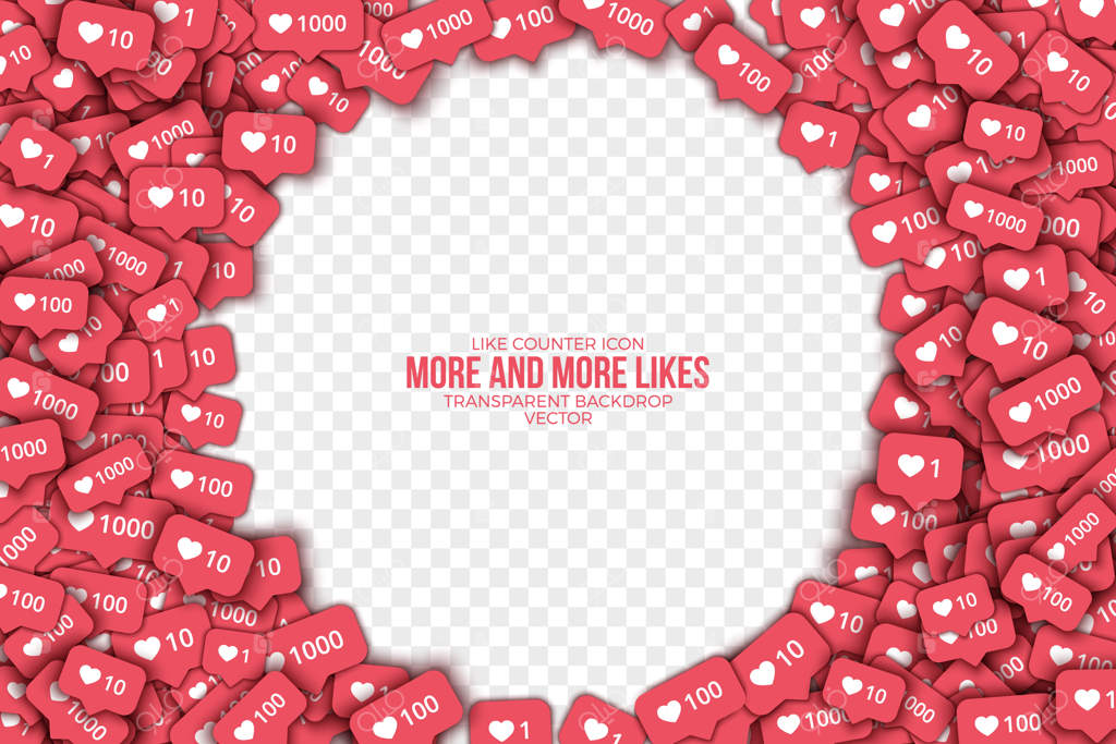 پس‌زمینه انتزاعی آیکون‌های شمارش لایک اینستاگرام
