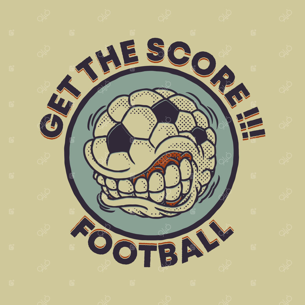 توپ فوتبال خندان به سبک قدیمی - نشان کارتونی