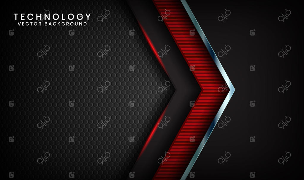 پس‌زمینه فناوری سه‌بعدی انتزاعی با جلوه نور قرمز در فضای تاریک