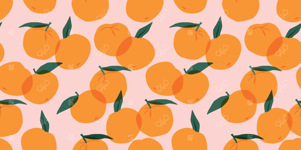 پترن یکپارچه وکتور با ماندارین‌ها