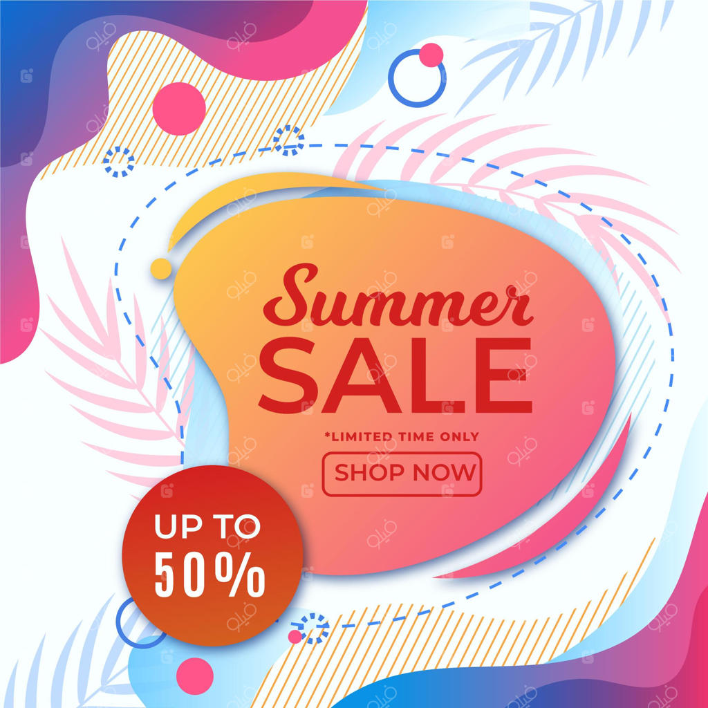 بنر فروش تابستانی رنگارنگ