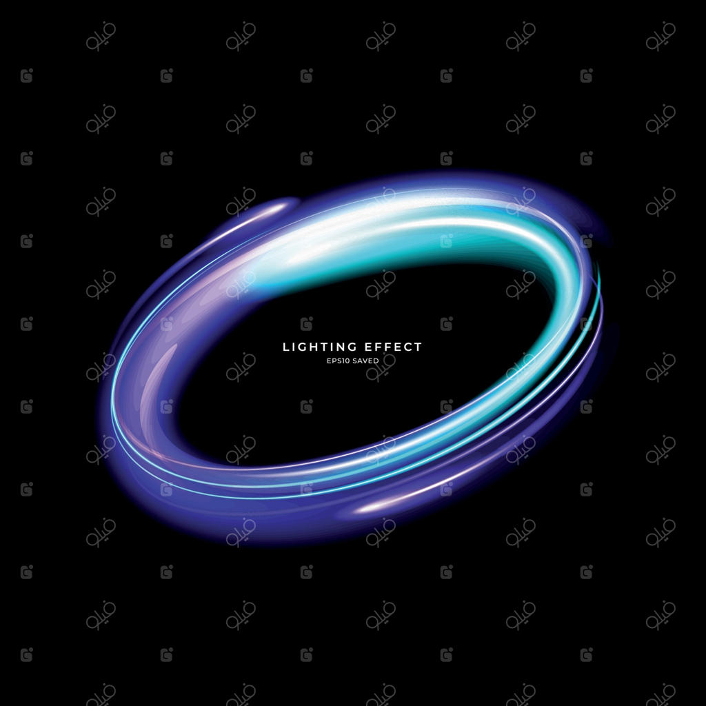 بردار رد نورهای رنگارنگ با افکت محو حرکت.