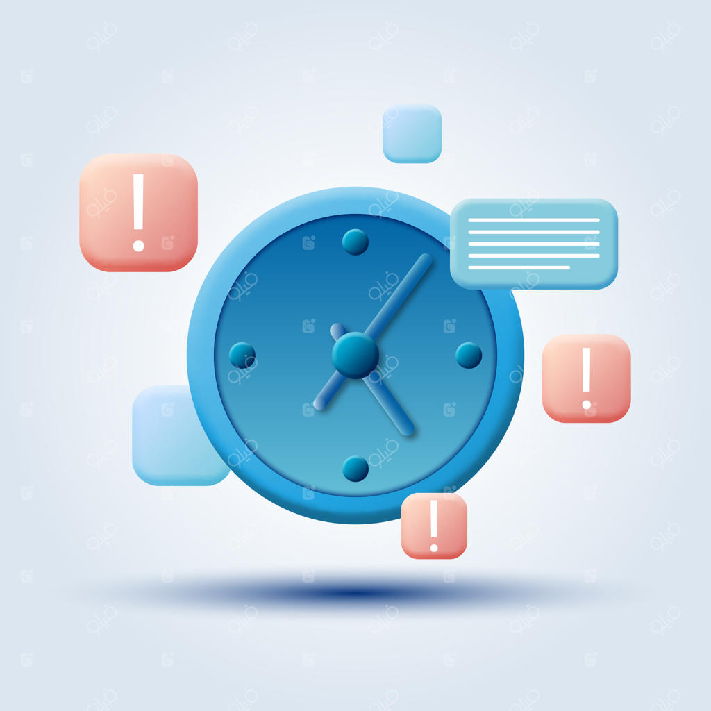 مفهوم تصویرسازی وکتور به سبک کارتون با موضوع کنترل زمان