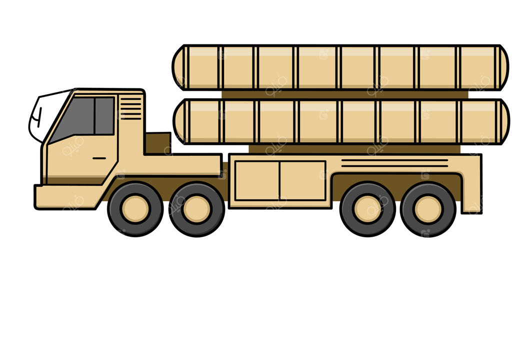 کامیون نظامی حامل موشک‌های قدرتمند