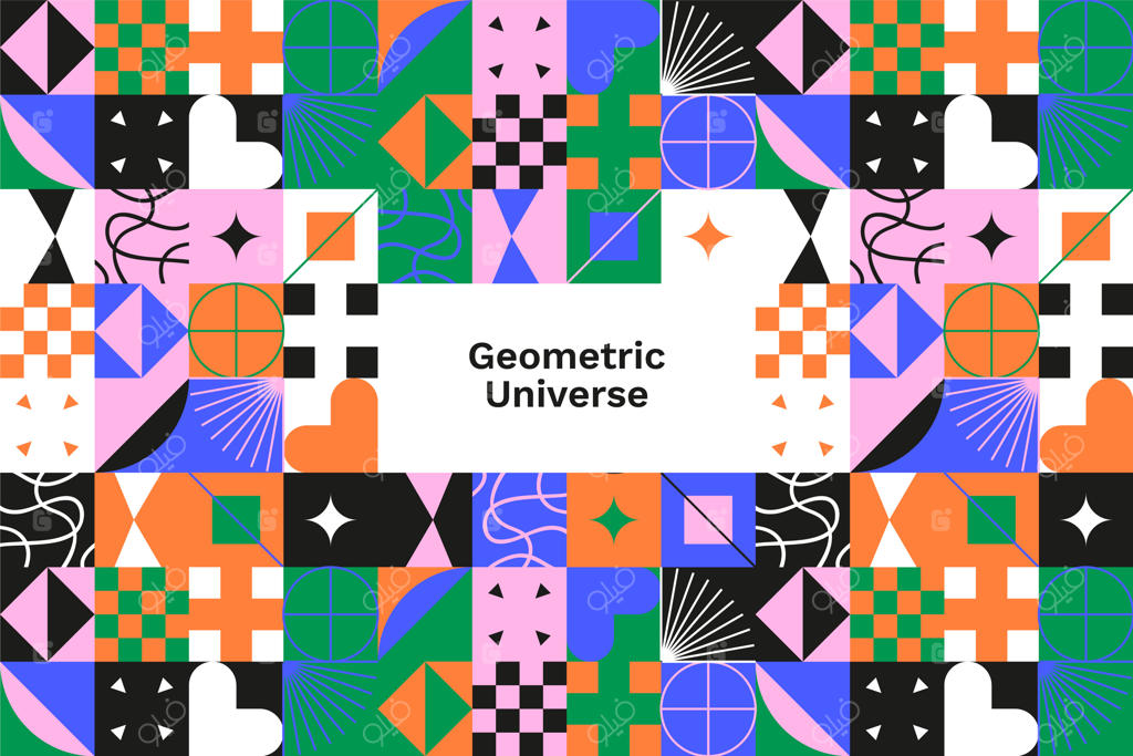 پس‌زمینه الگوی هندسی با طراحی تخت