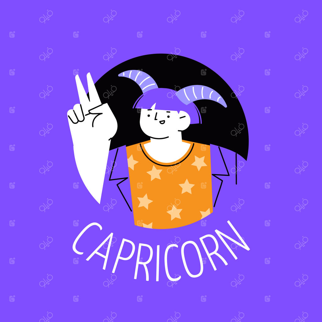 لوگوی طراحی دستی با طرح مسطح برای علائم زودیاک