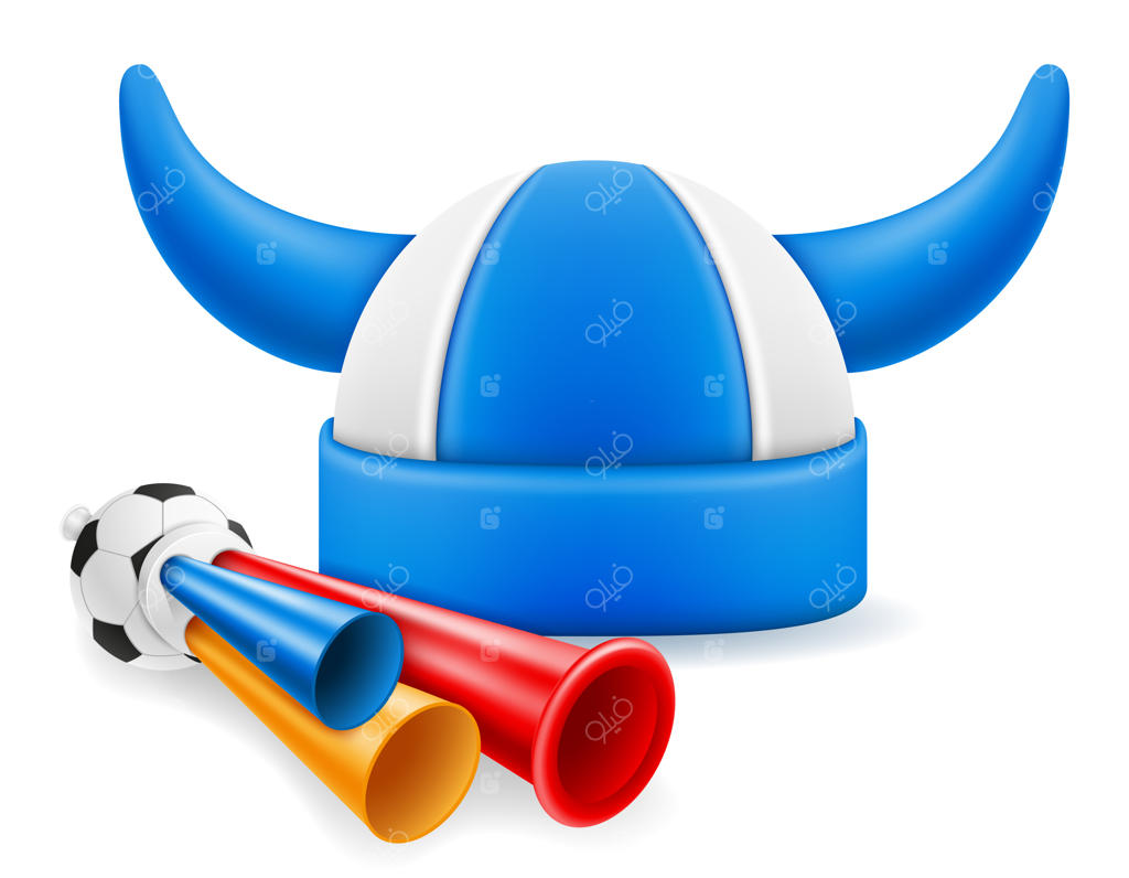 مجموعه‌ای از وسایل و لوازم طرفداران فوتبال - تصویرسازی