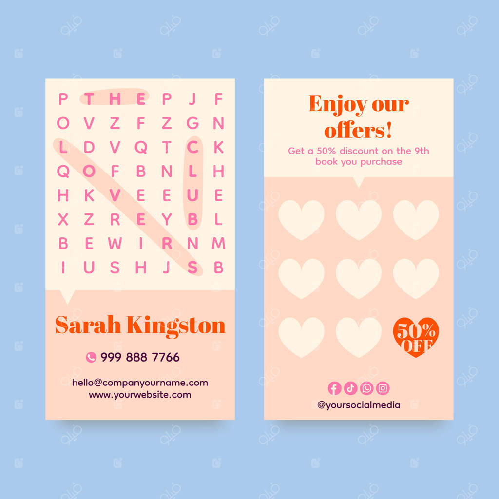 پترن کارت ویزیت گل‌فروشی دست‌ساز