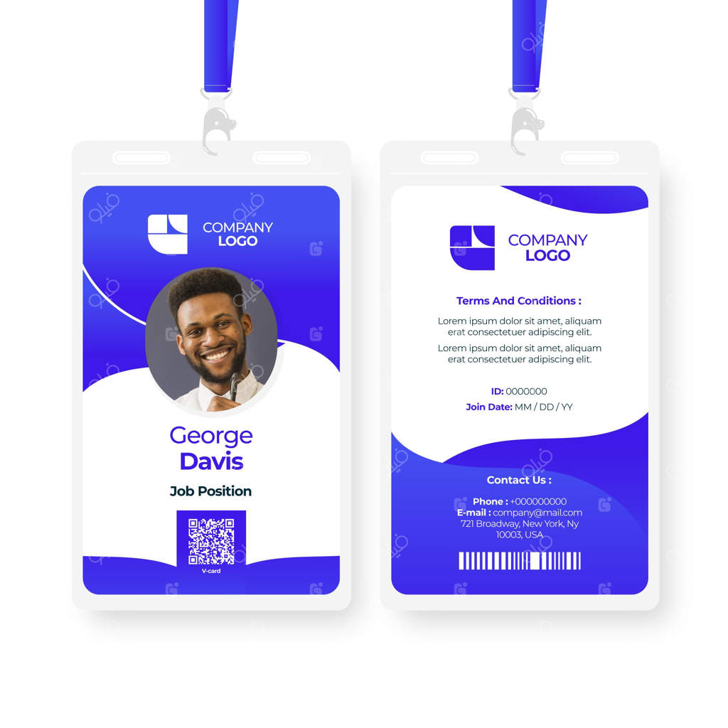 قالب کارت شناسایی انتزاعی با تصویر