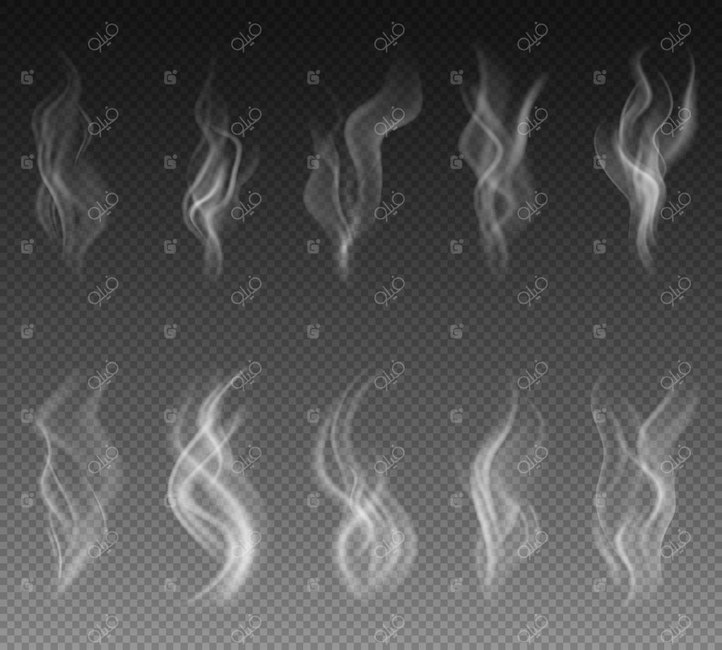 مجموعه دود با پس‌زمینه شفاف