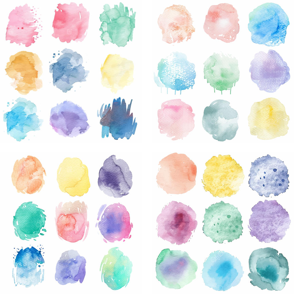 افکت خلاقانه لکه جوهر و آبرنگ پاستلی با بافت زبر