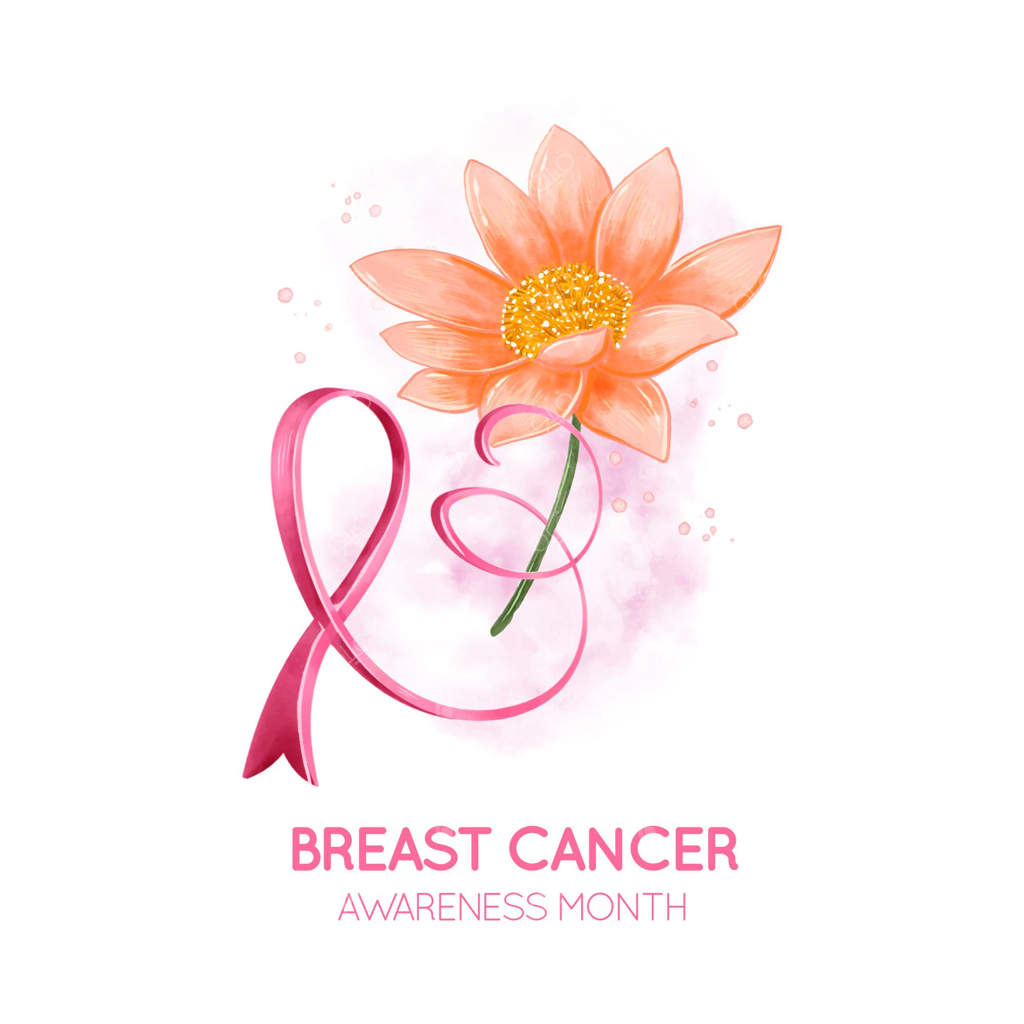 تصویرسازی ماه آگاهی از سرطان پستان با آبرنگ