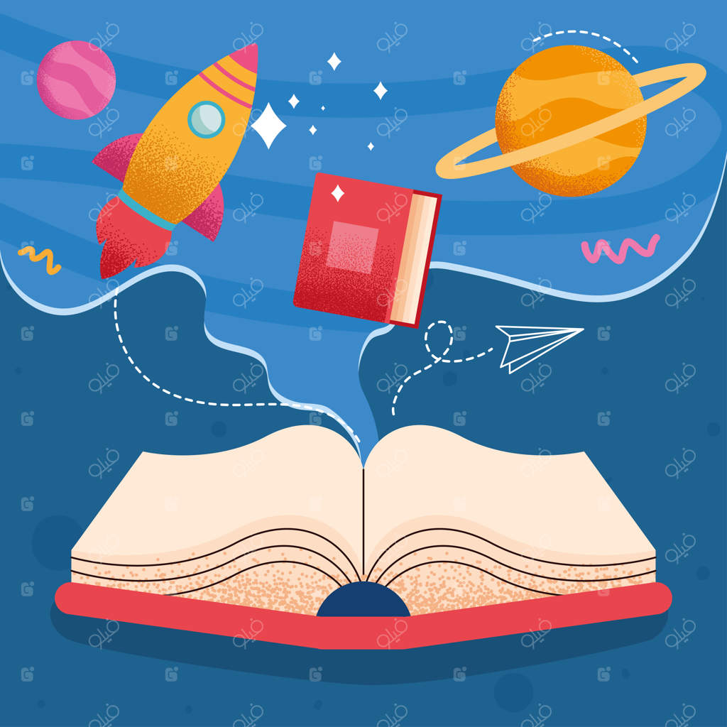 کتابی با صحنه‌ای از جهان هستی