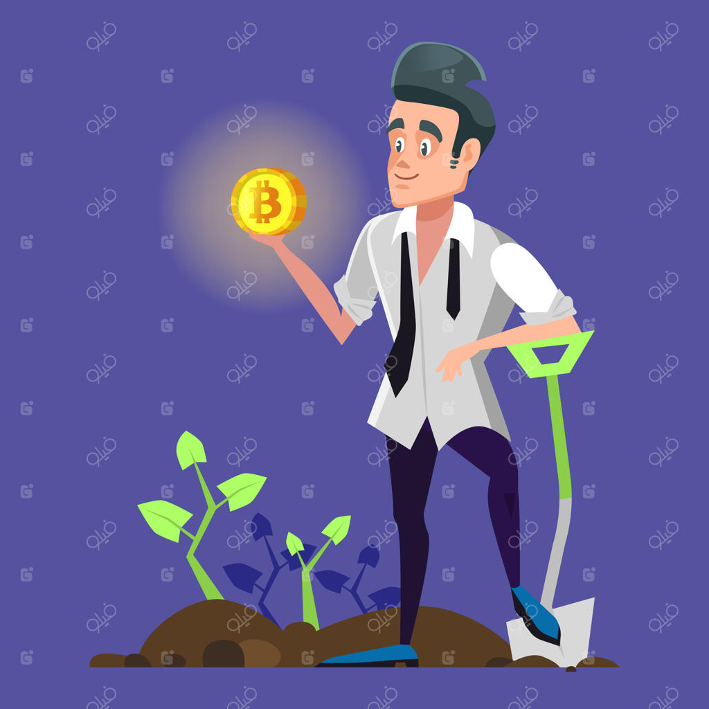 ماینر موفق بیت‌کوین با سکه طلایی در دست