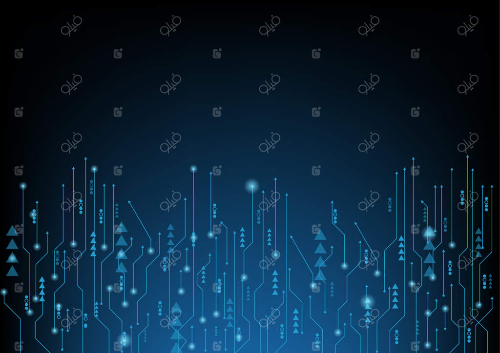 فناوری کامپیوتر با طراحی انتزاعی آبی