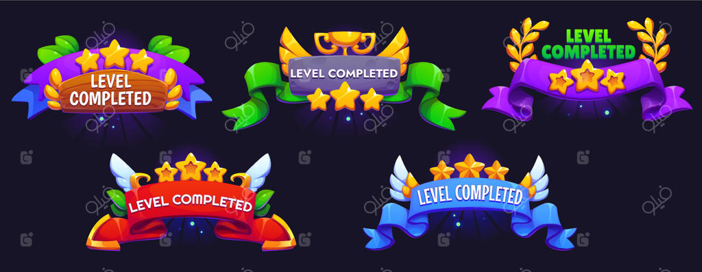نشان‌ها، ستاره‌ها و جام‌های اتمام مرحله بازی