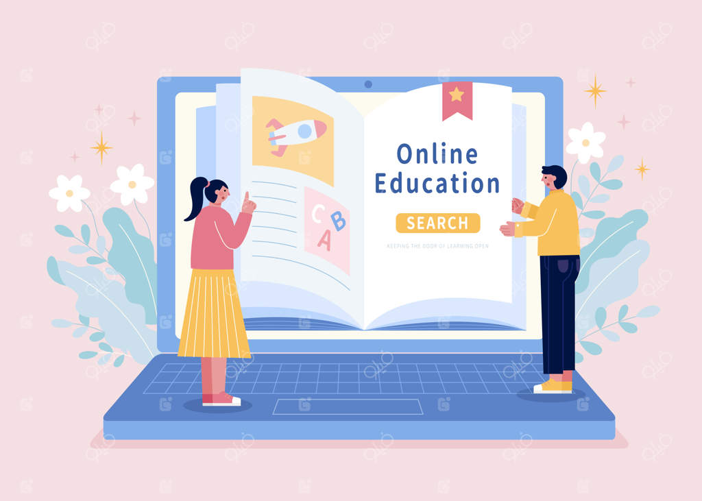 یادگیری آنلاین با لپ‌تاپ