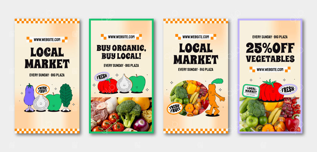 داستان‌های اینستاگرام با طرح‌های دستی از بازار محلی