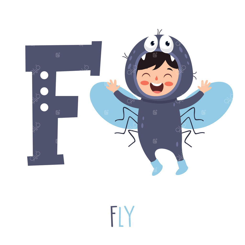 شخصیت در لباس حیوانی حروف الفبا نمایش می‌دهد