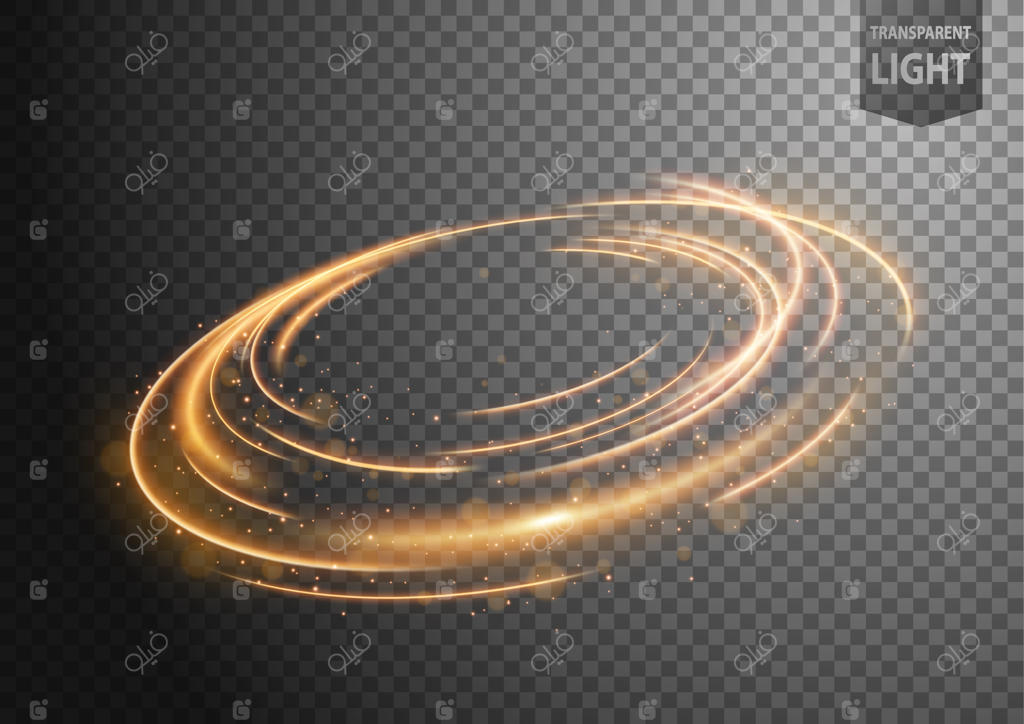 خط نوری طلایی، انتزاعی و مواج