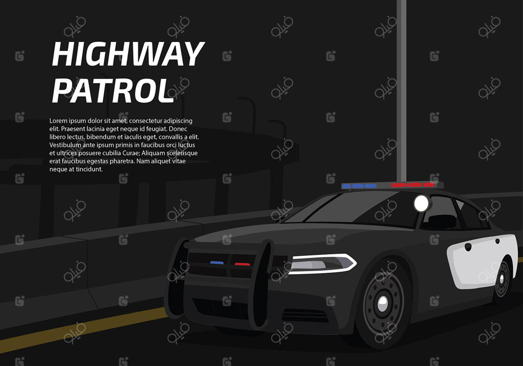 طرح وکتور ماشین پلیس گشتی