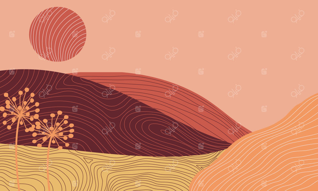 پس‌زمینه منظره انتزاعی با طراحی ژاپنی