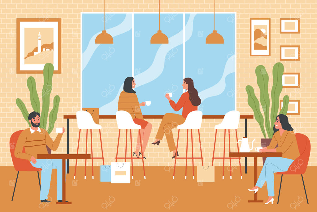 طراحی داخلی کافی‌شاپ مدرن و مینیمال