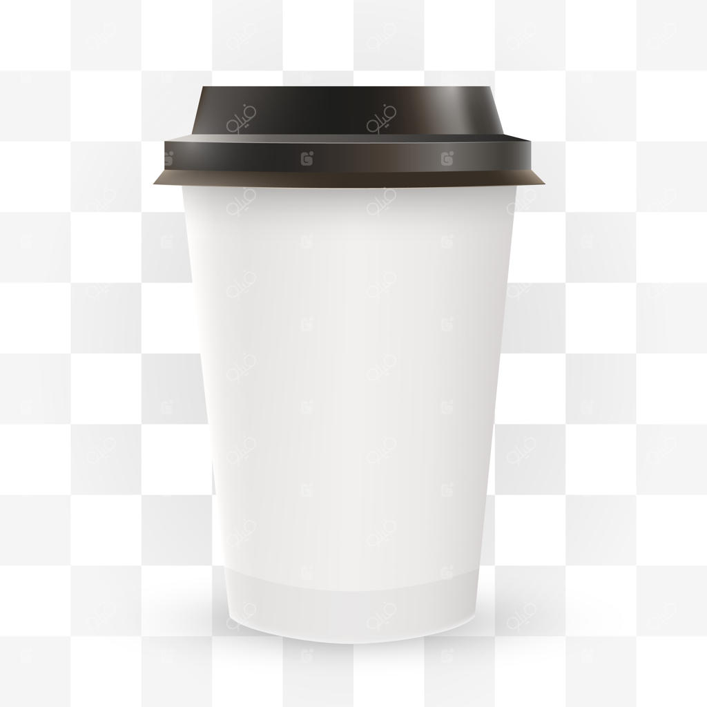 نمای نزدیک از لیوان کاغذی قهوهٔ خالی.