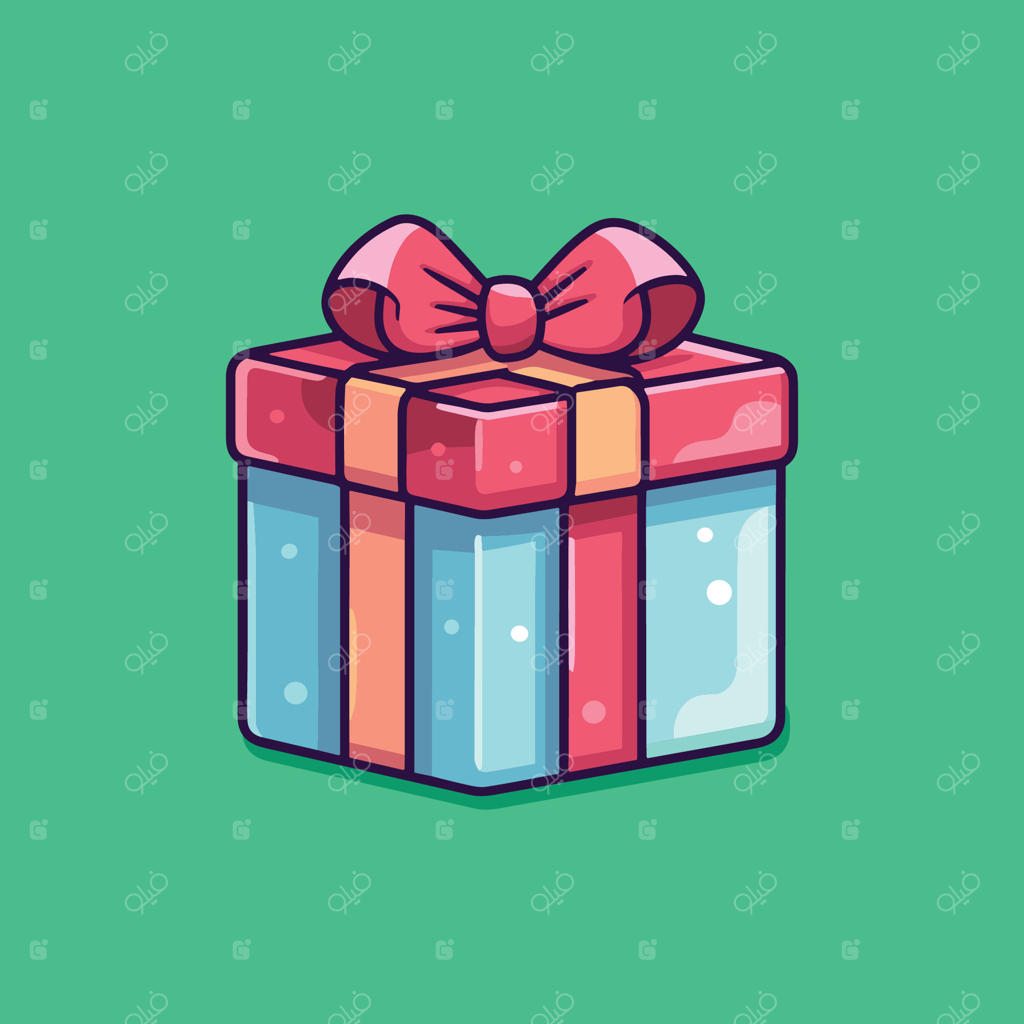 تصویر کلیپ آرت جعبه هدیه کلاسیک