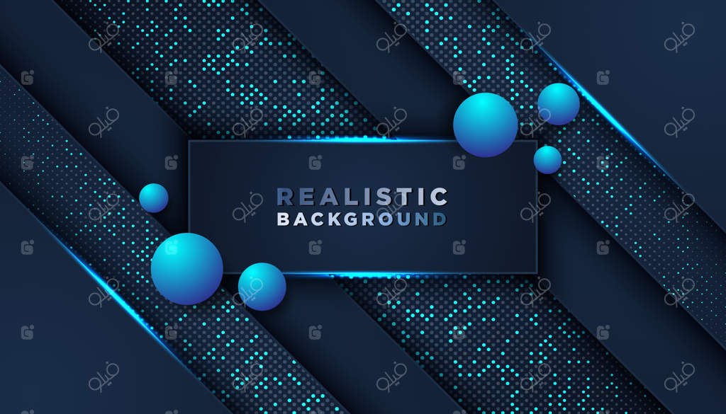 بُعد انتزاعی آبی روی پس‌زمینه سیاه