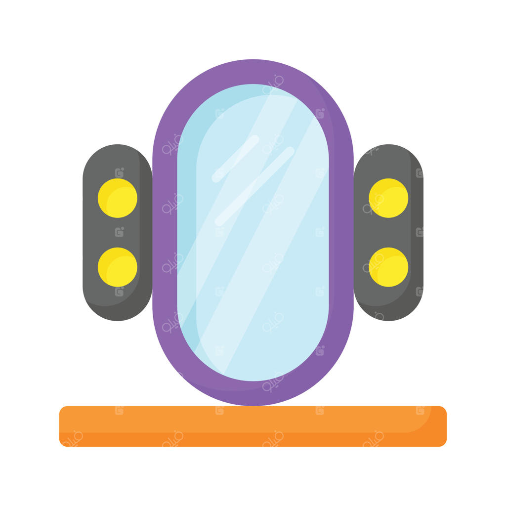 آیکون آینه آرایشی، طراحی وکتور لوازم آرایشگاه مدرن