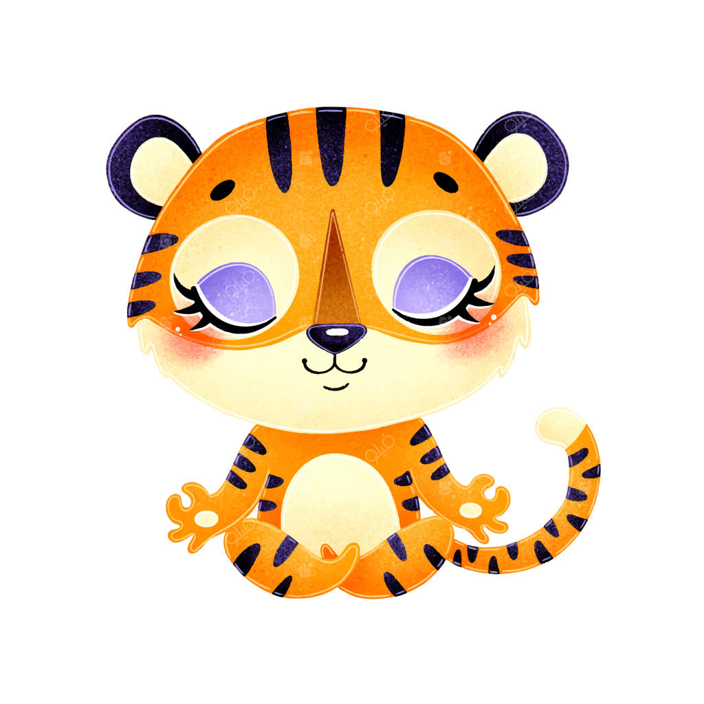 حیوانات کارتونی دوست‌داشتنی در حال مدیتیشن: مدیتیشن ببرها.