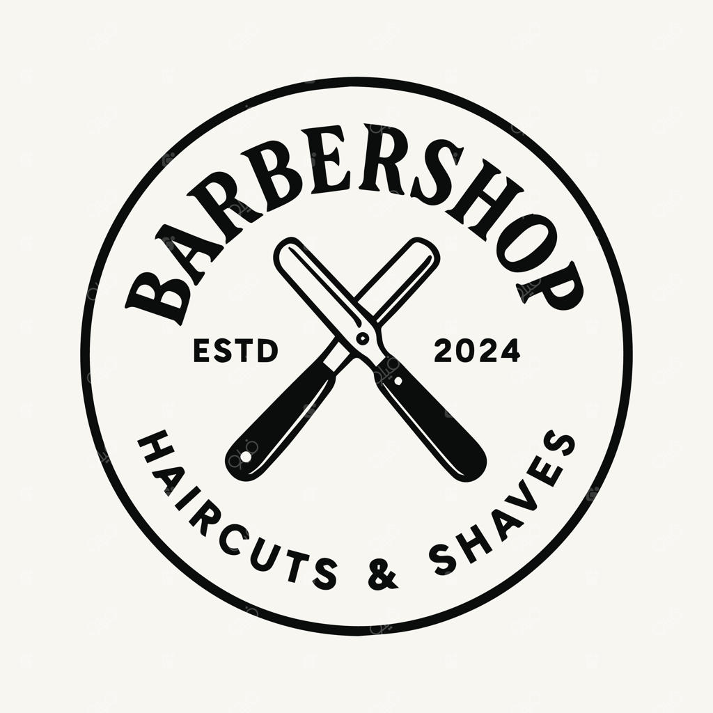 طراحی لوگوی کلاسیک آرایشگاه برای اصلاح و اصلاح صورت با سبک هنری