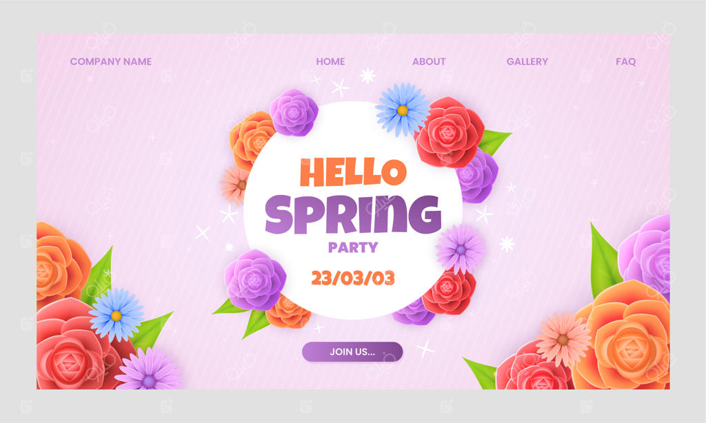 طرح قالب بهاری با گرادینت