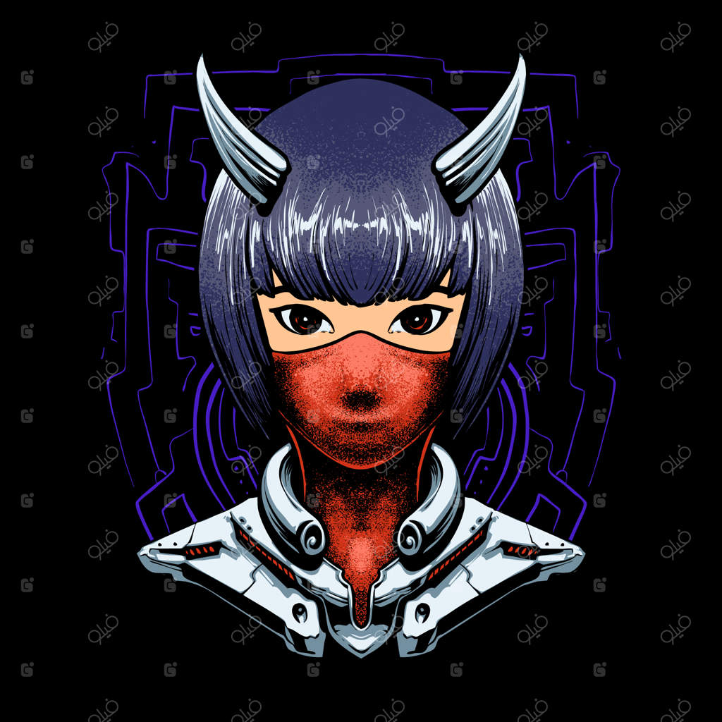 تصویر دختر شیطان سایبورگ