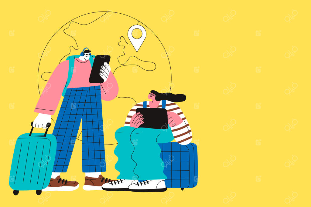 تصویرسازی دستی از یک کوچ‌نشین دیجیتال