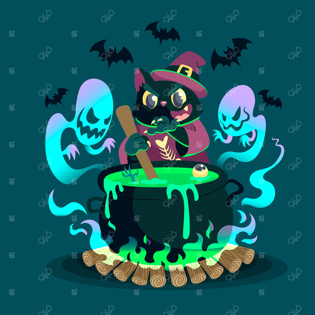 تصویرسازی مسطح برای فصل هالووین