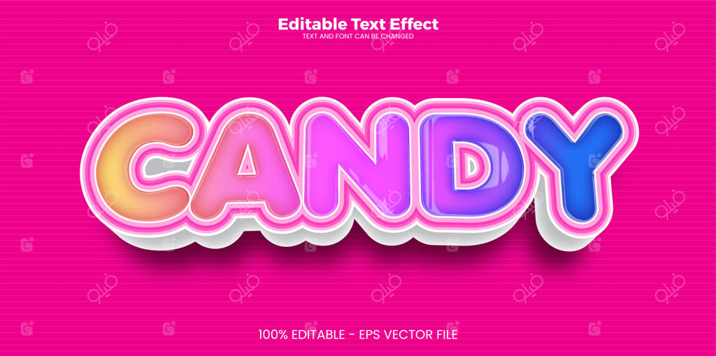 افکت متنی قابل ویرایش آبنبات به سبک مدرن و مُد روز