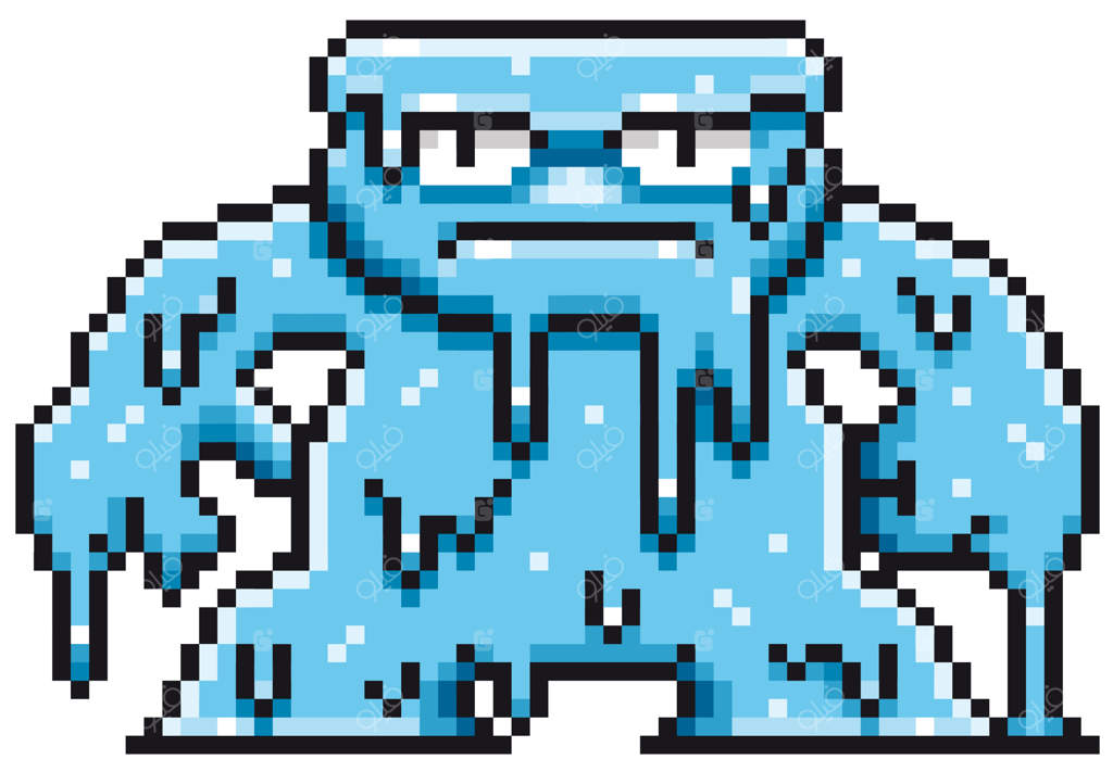 طرح هیولای کارتونی پیکسلی