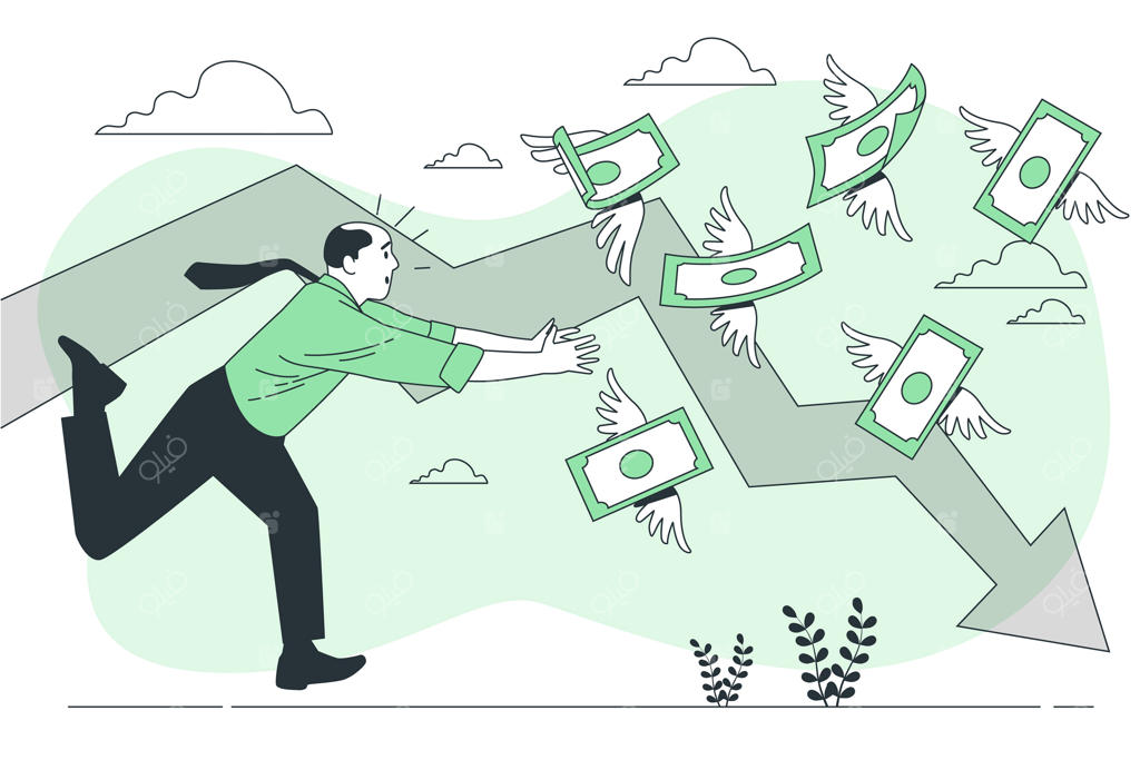 تصویرسازی مفهوم از دست دادن پول