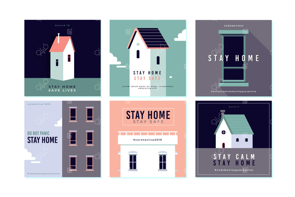 پست اینستاگرام برای رویداد در خانه بمانید