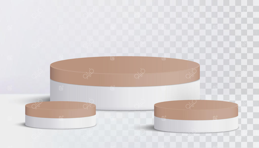 پایه‌های گرد برای نمایش محصولات: تصویرسازی سکوی محصولات آرایشی