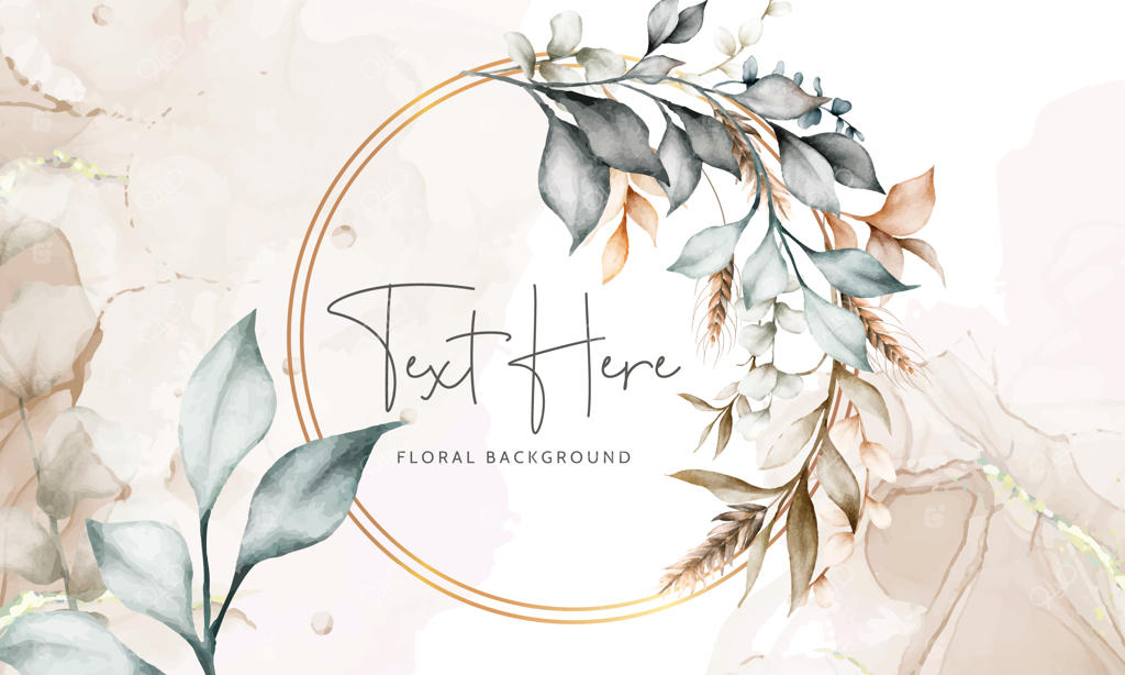 قالب پس‌زمینه آبرنگی برگ‌های کلاسیک وینتیج